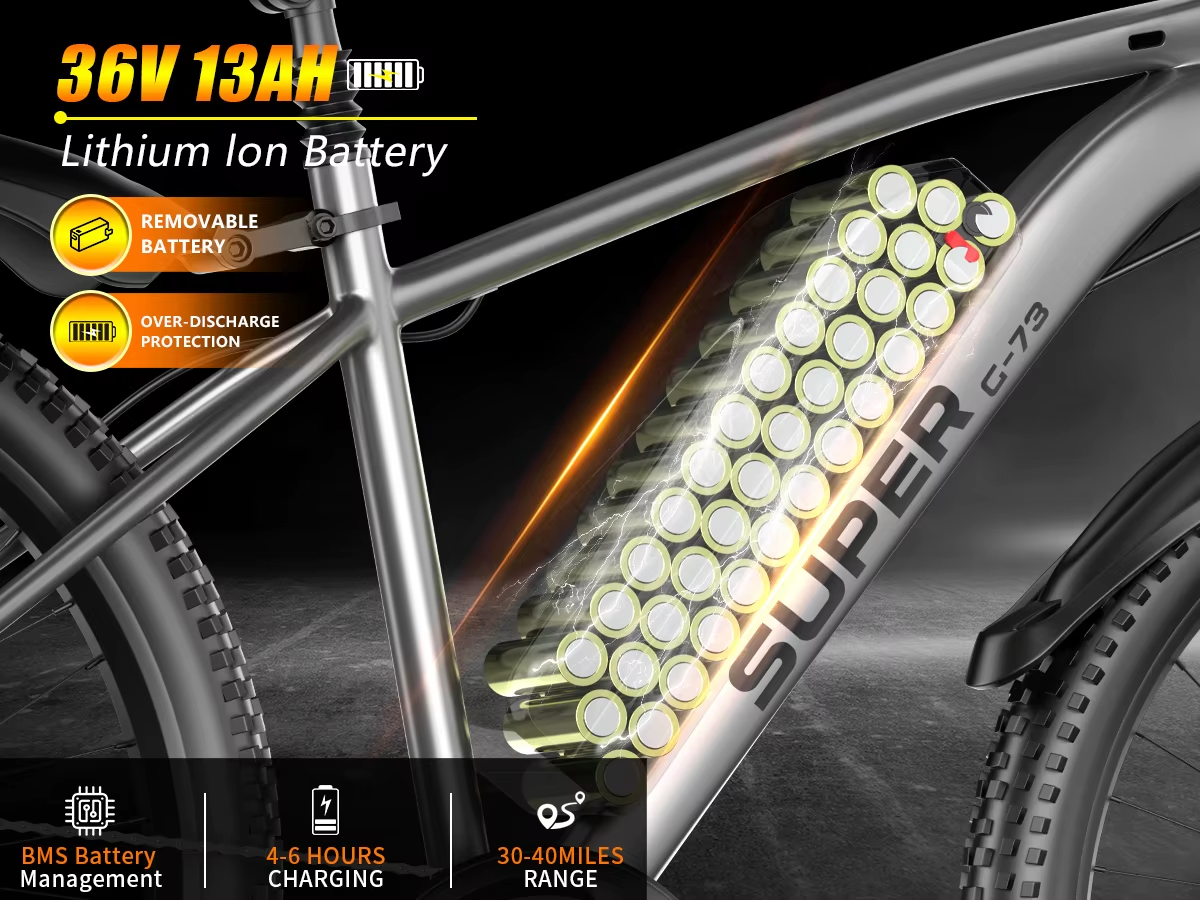 UPlee G73 Electric Bike 26” 48V 10Ah or 13Ah Battery 7-Speed Adult E Bike MTB UK