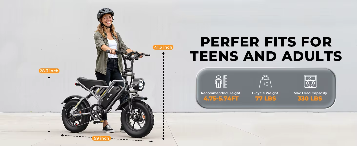 VARUN Plorer Electric Bike 250W 48V 13Ah 16” Fat Tyres All-Terrain E-Bike UK