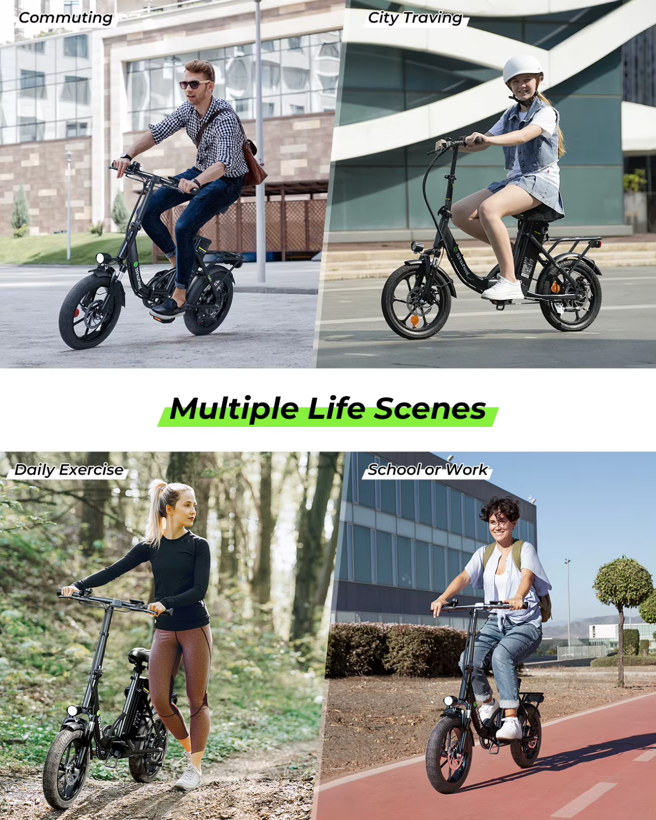iSinwheel U4 Folding Electric Bike 250W 36V 16" E-Bike 25kmh 70km Range Commuter
