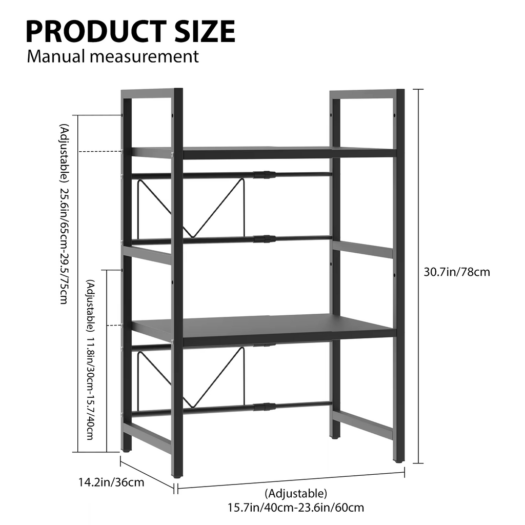 Microwave Oven Rack Stand Shelf Adjustable 40–60cm Kitchen Storage Organiser UK