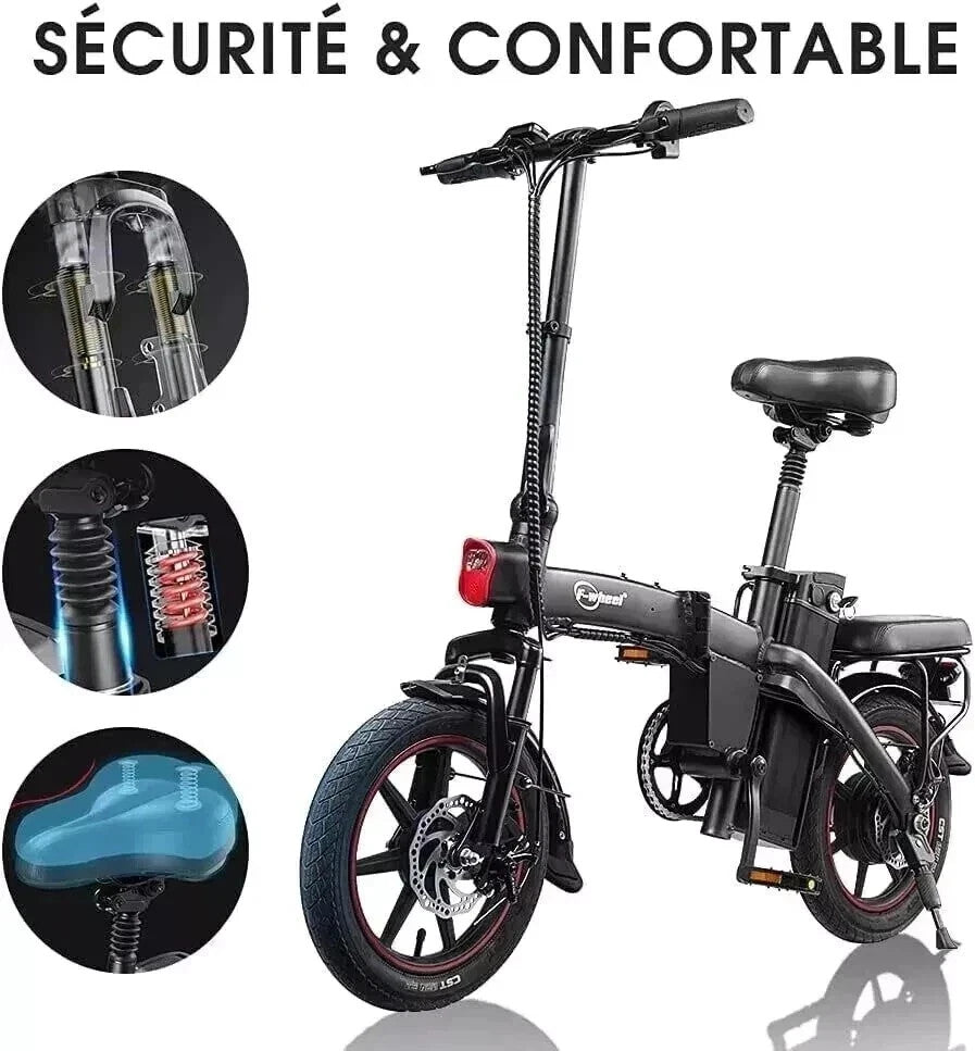 DYU A5 Folding Electric Bike 250W 48V 7.5Ah 14” Foldable E-Bike 25km/h 60km