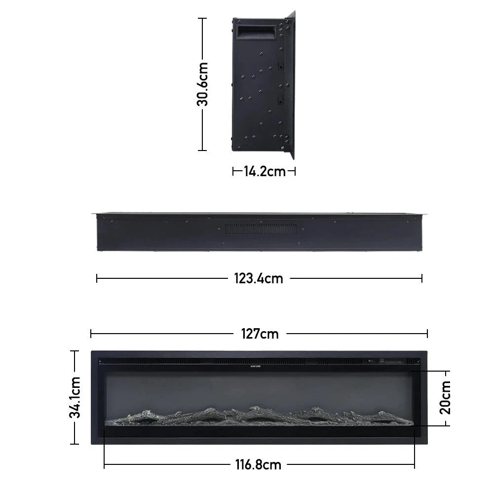 KOMORE Modern Electric Fireplace TV Stand LED Flames Remote Storage Console UK