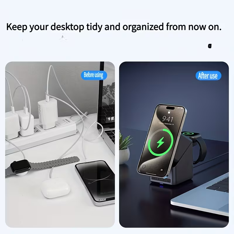 4-in-1 Wireless Charging Station Fast Charger iPhone Watch AirPods UK
