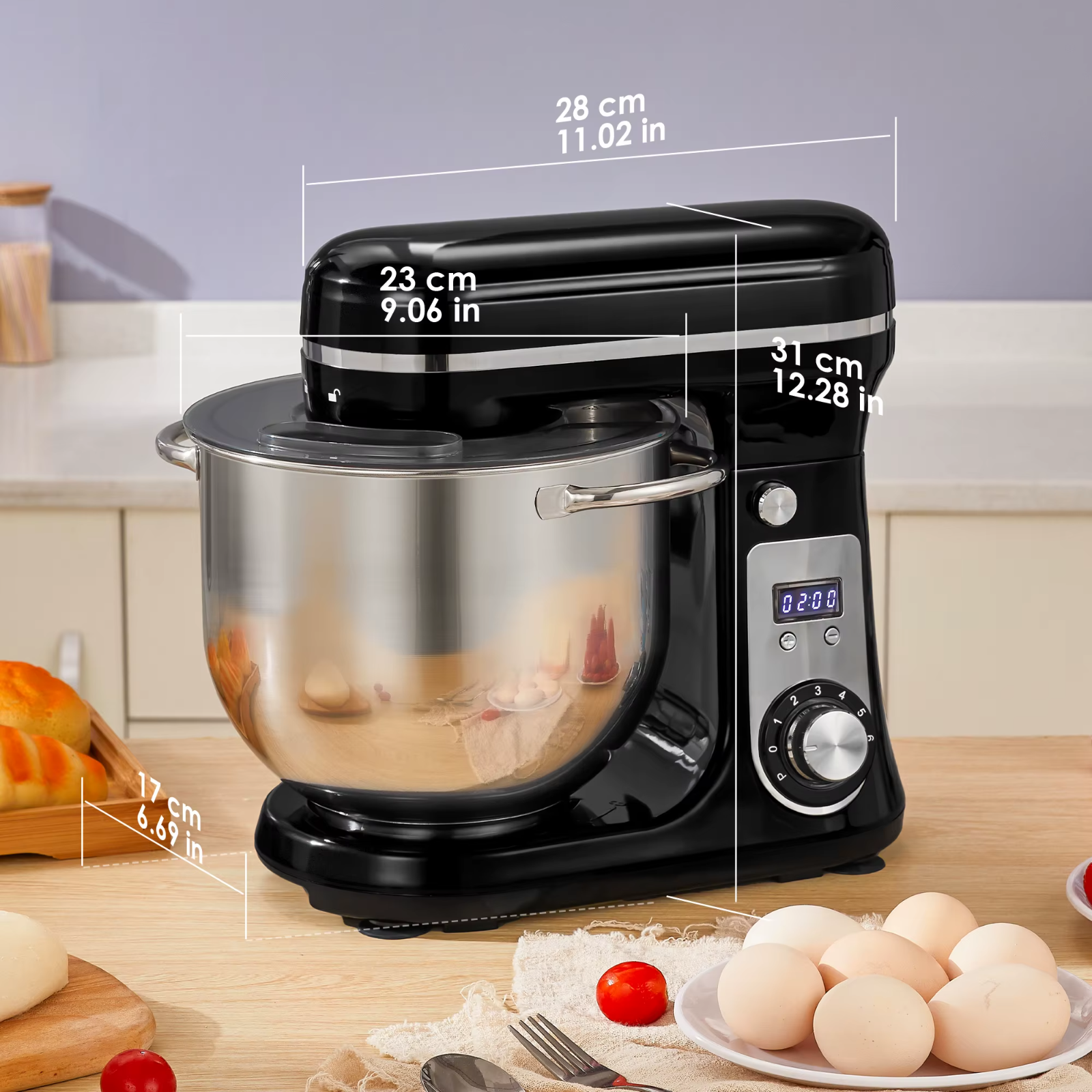 BioloMix 1200W Stand Mixer 6L Bowl UK