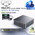 Fast Work Mini PC Intel i3 16GB RAM 1TB SSD Win11 Pro Triple 4K WiFi6 BT5 HDMI