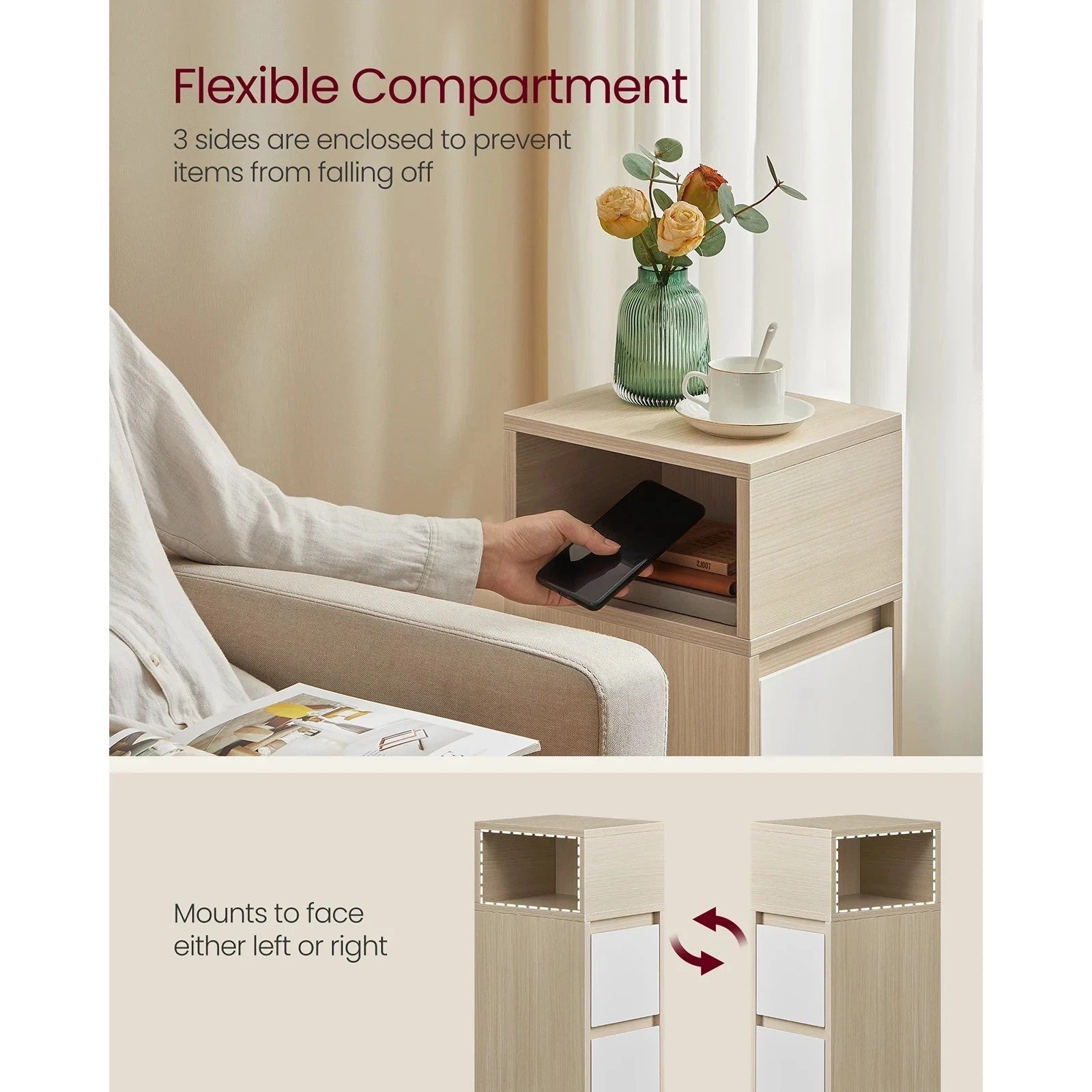 VASAGLE Bedside Tables Nightstand Modern UK