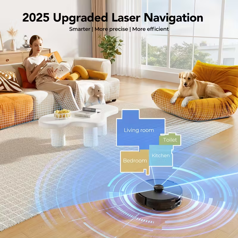 Lubluelu L15 Max Robot Vacuum & Mop 6000Pa Self-Empty 3in1 Smart Mapping WiFi UK