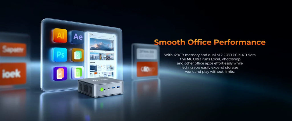 GMKtec M6 Ultra Mini PC Ryzen 5 7640HS 64GB/2TB NVMe SSD Win11 Pro WiFi 6E USB4