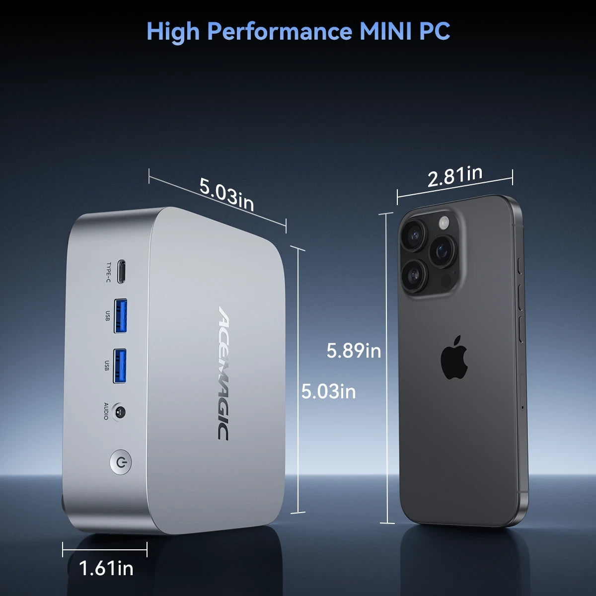 ACEMAGIC M1 Ryzen 7 7735HS Mini PC 24GB 512GB Win 11 Pro WiFi 6 BT 5.2 Triple 4k