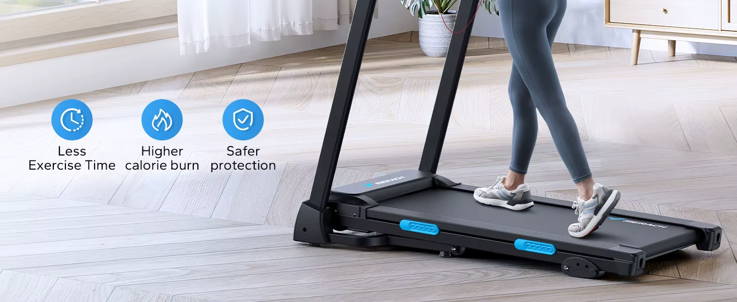 MERACH Walking Pad Treadmill 12km/h Foldable Incline App LED Display Home Gym UK