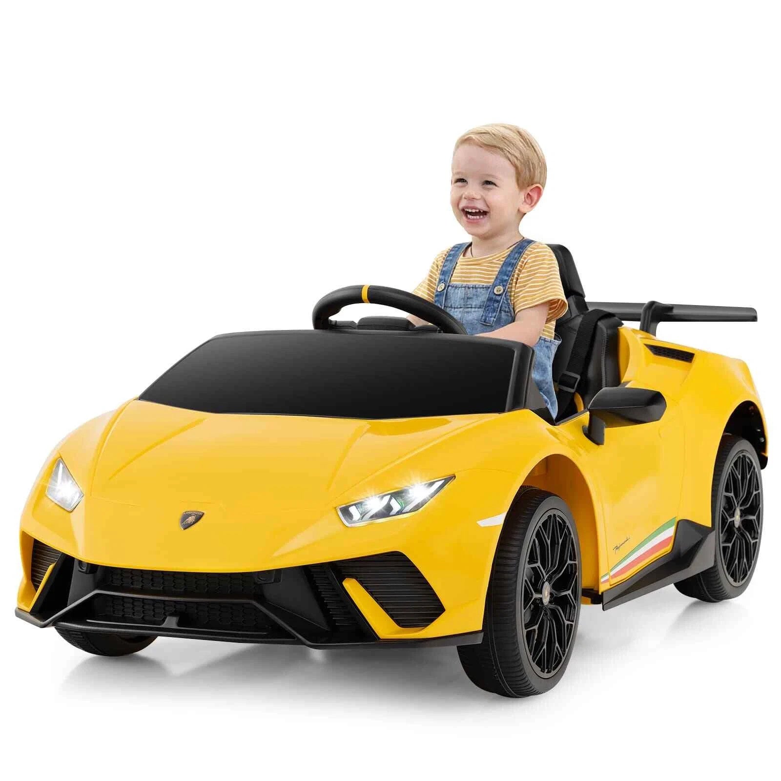 DORTALA Kids 12V Ride-On Car Remote Control Yellow UK