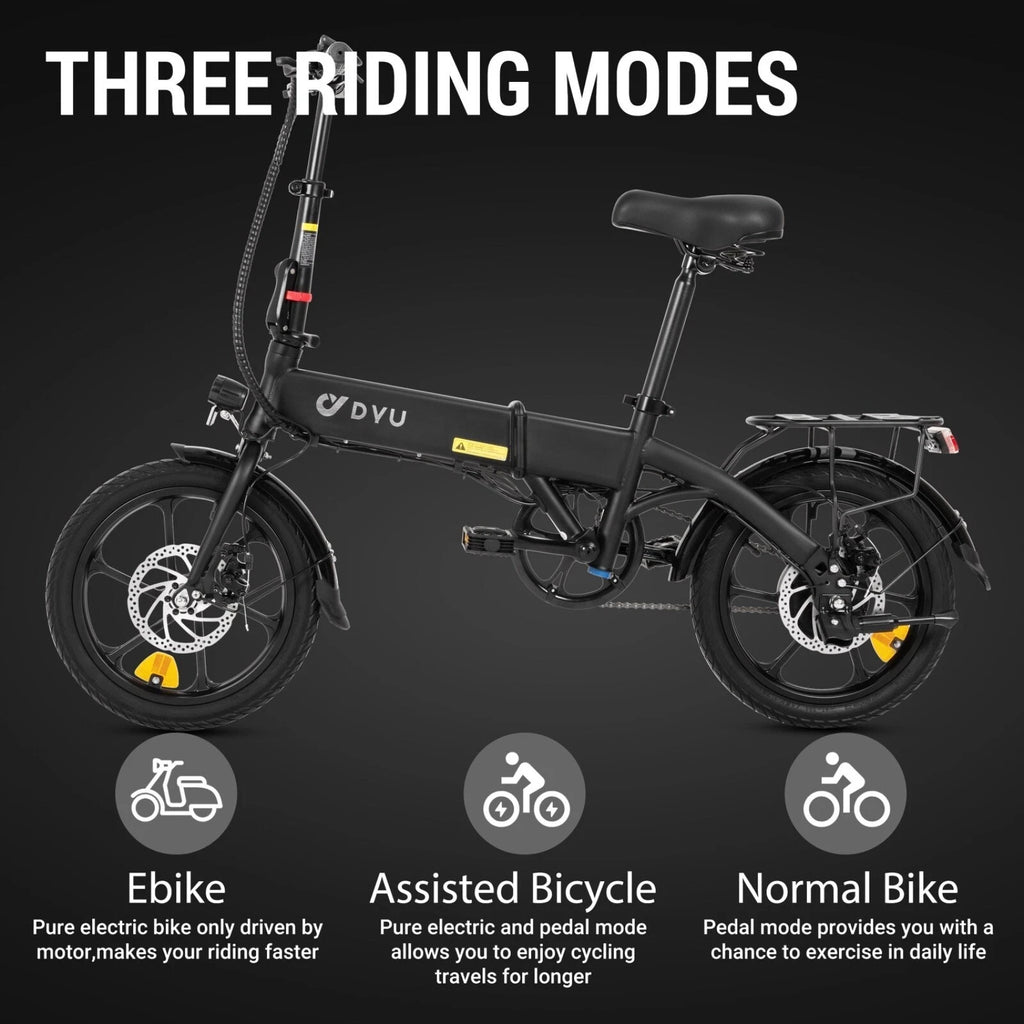 DYU A1F PRO 16" Folding Electric Bike 250W 36V E-Bike 60KM Range City Urban