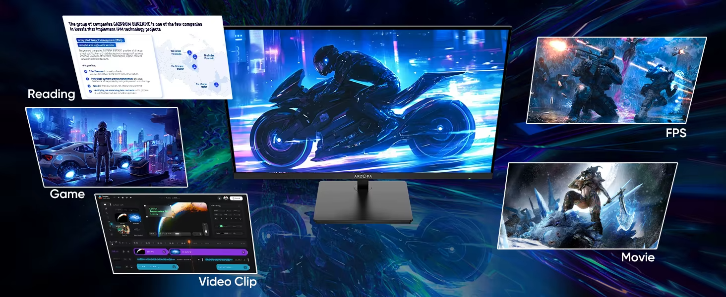 ARZOPA 27" IPS QHD Gaming Monitor 180Hz 1ms FreeSync UK