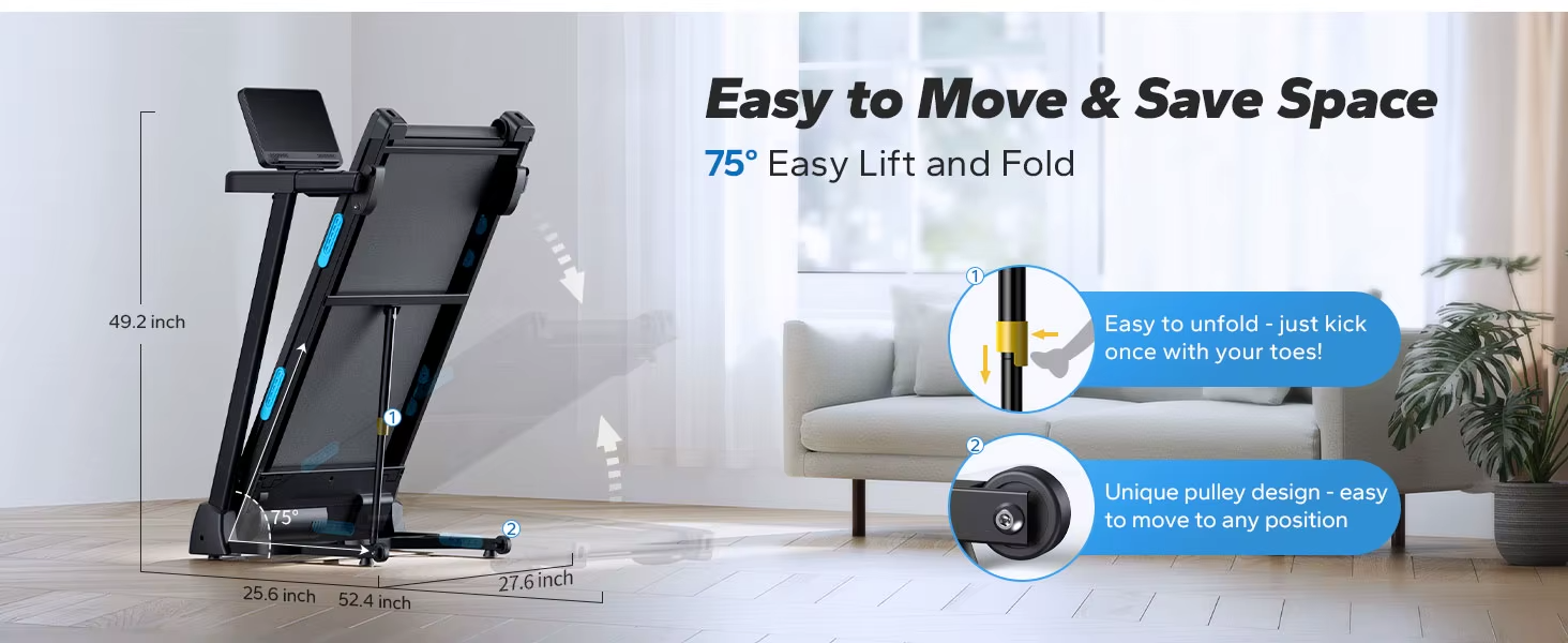 MERACH Walking Pad Treadmill 12km/h Foldable Incline App LED Display Home Gym UK