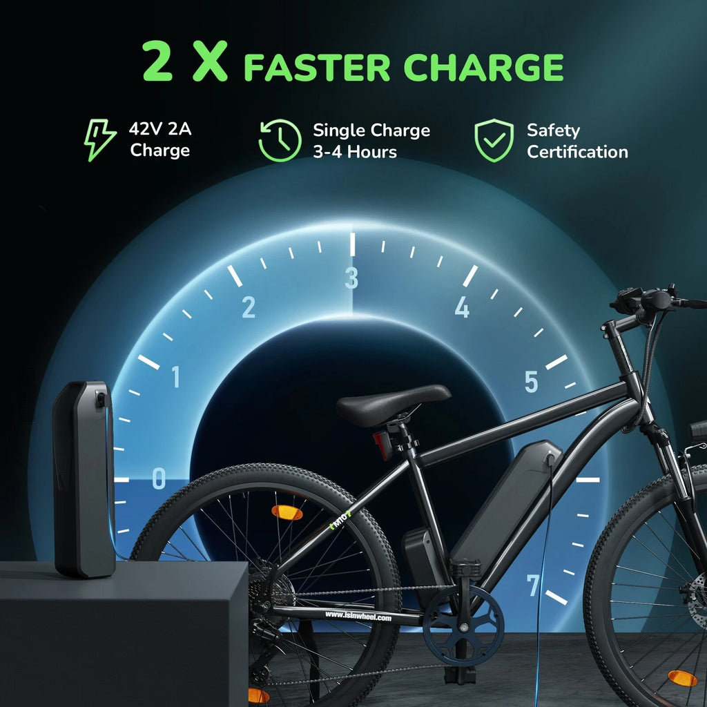 isinwheel M10 Electric Bike 250W 36V 10.4Ah City E-Bike 26" White/Black 60KM