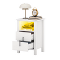 YITAHOME Bedside Tables Set of 2 Nightstand White LED Modern UK