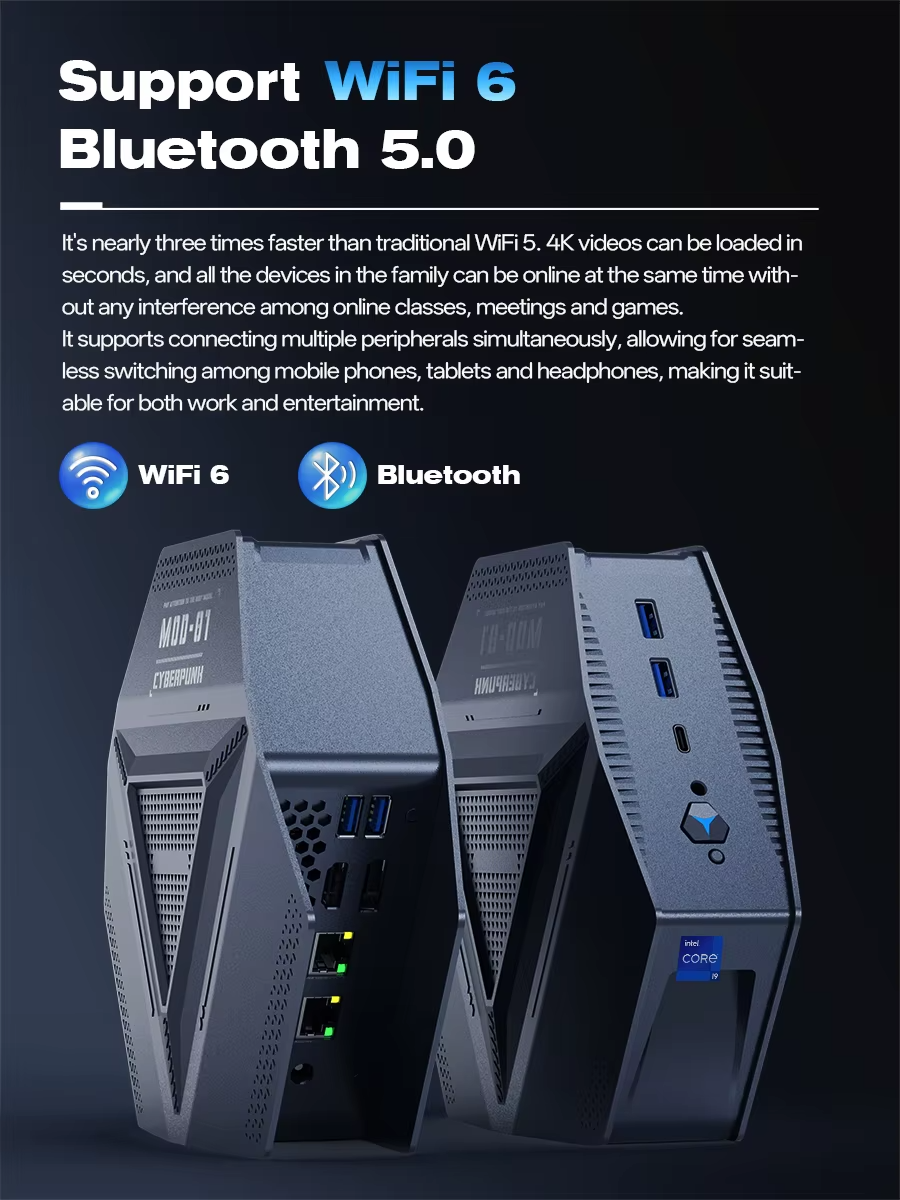 GH9 Mini PC Intel i9-12900H 14 Core Win11 Pro WiFi6 Thunderbolt 4K 32GB 1TB SSD