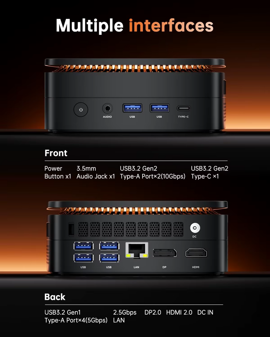 ACEMAGIC M1 Ryzen 7 7735HS Mini PC 24GB 512GB Win 11 Pro WiFi 6 BT 5.2 Triple 4k