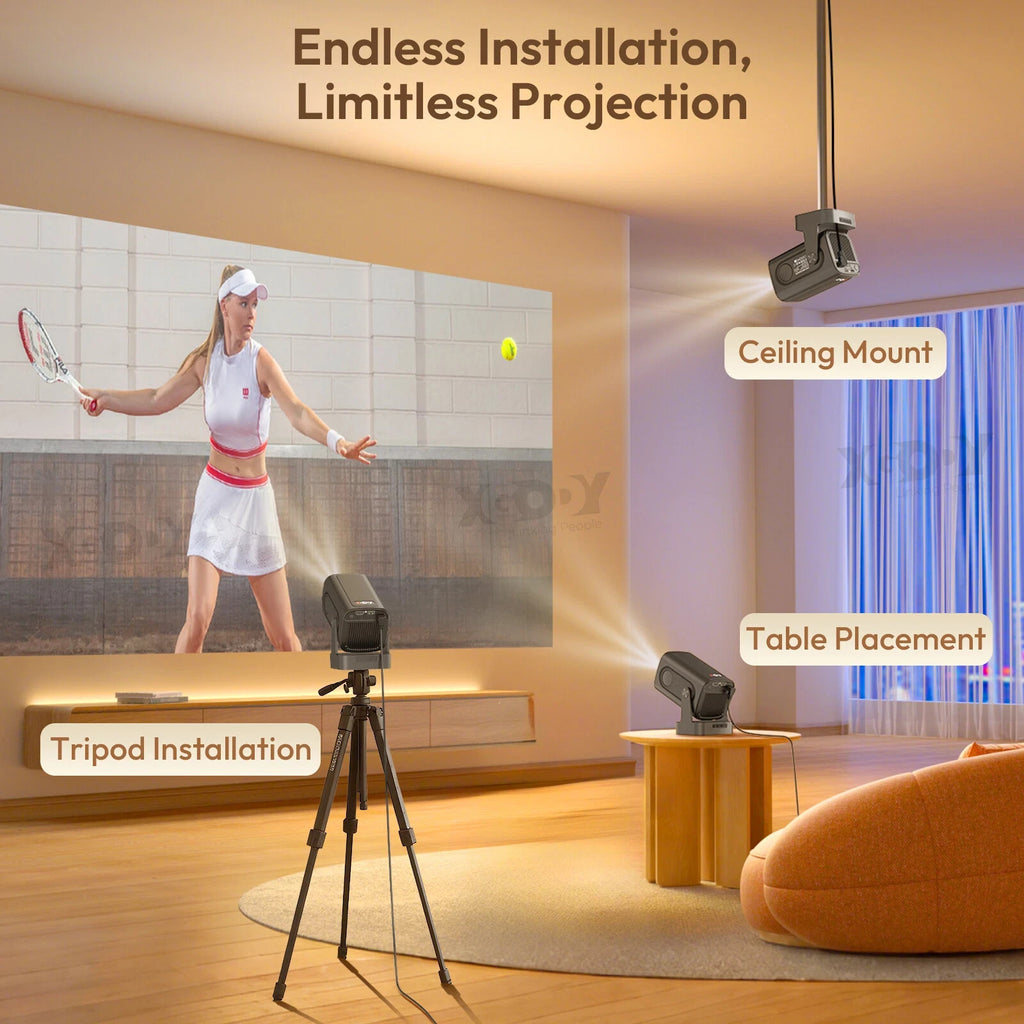 XGODY Gimbal 5 Pro 4K Projector WiFi Android Home Cinema UK