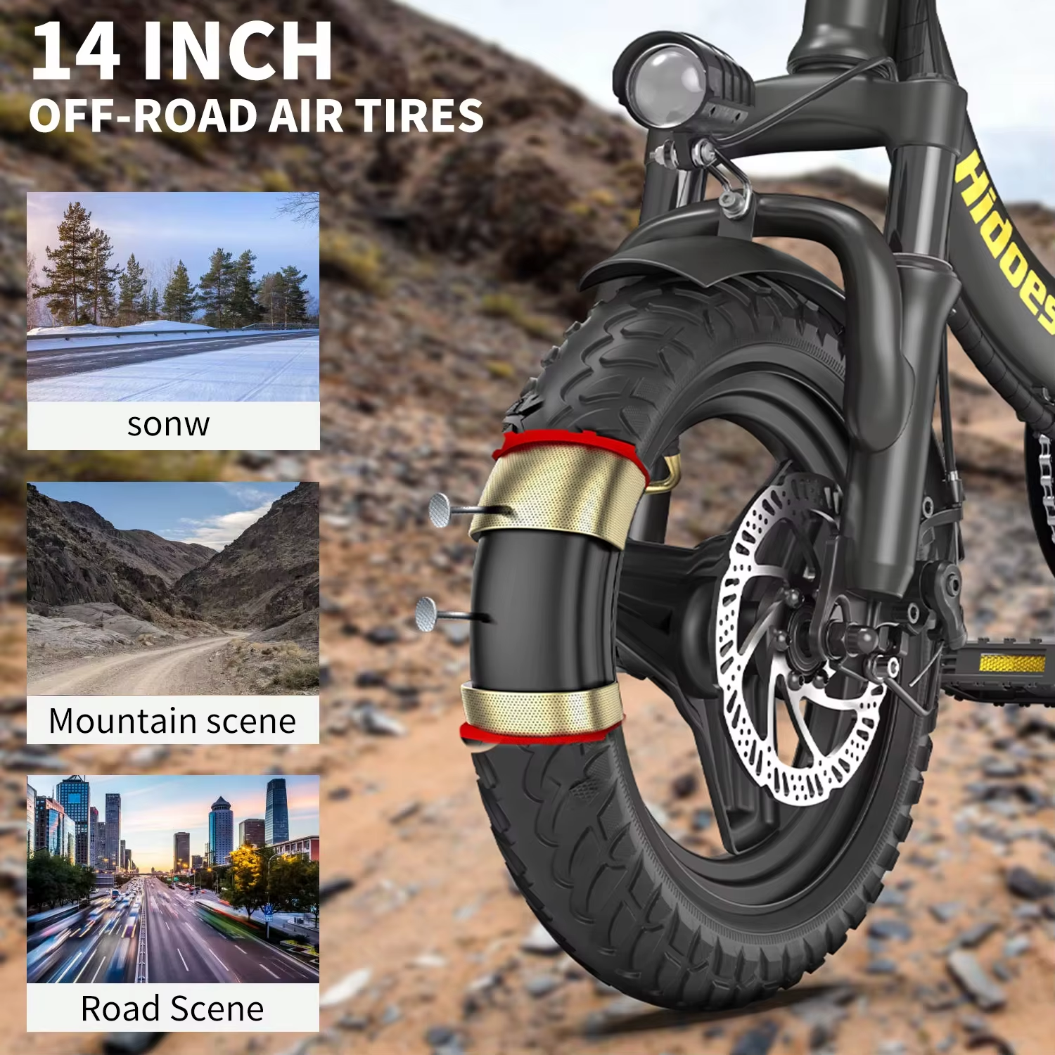 Hidoes C5 Folding Electric Bike 250W 36V 14" Mini E-Bike 25km/h Commuter 30KM UK