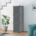 Tall Shoe Cabinet Storage Unit 8 Shelf PP/Metal Freestanding Grey Organiser UK