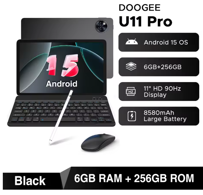 DOOGEE U11 Pro Fast 11" Tablet Android 15 256GB 8580mAh WiFi UK