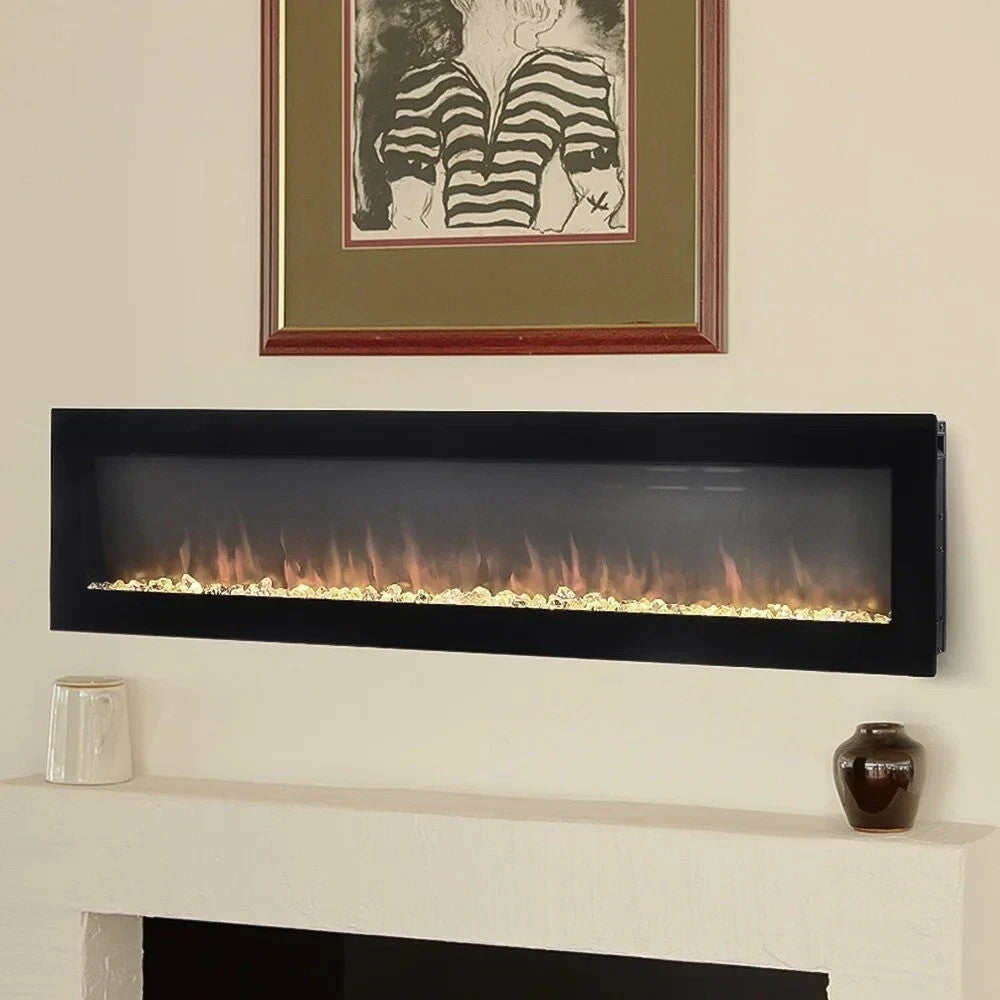 Modern Electric Fireplace TV Stand LED Flames Remote Storage Console UK