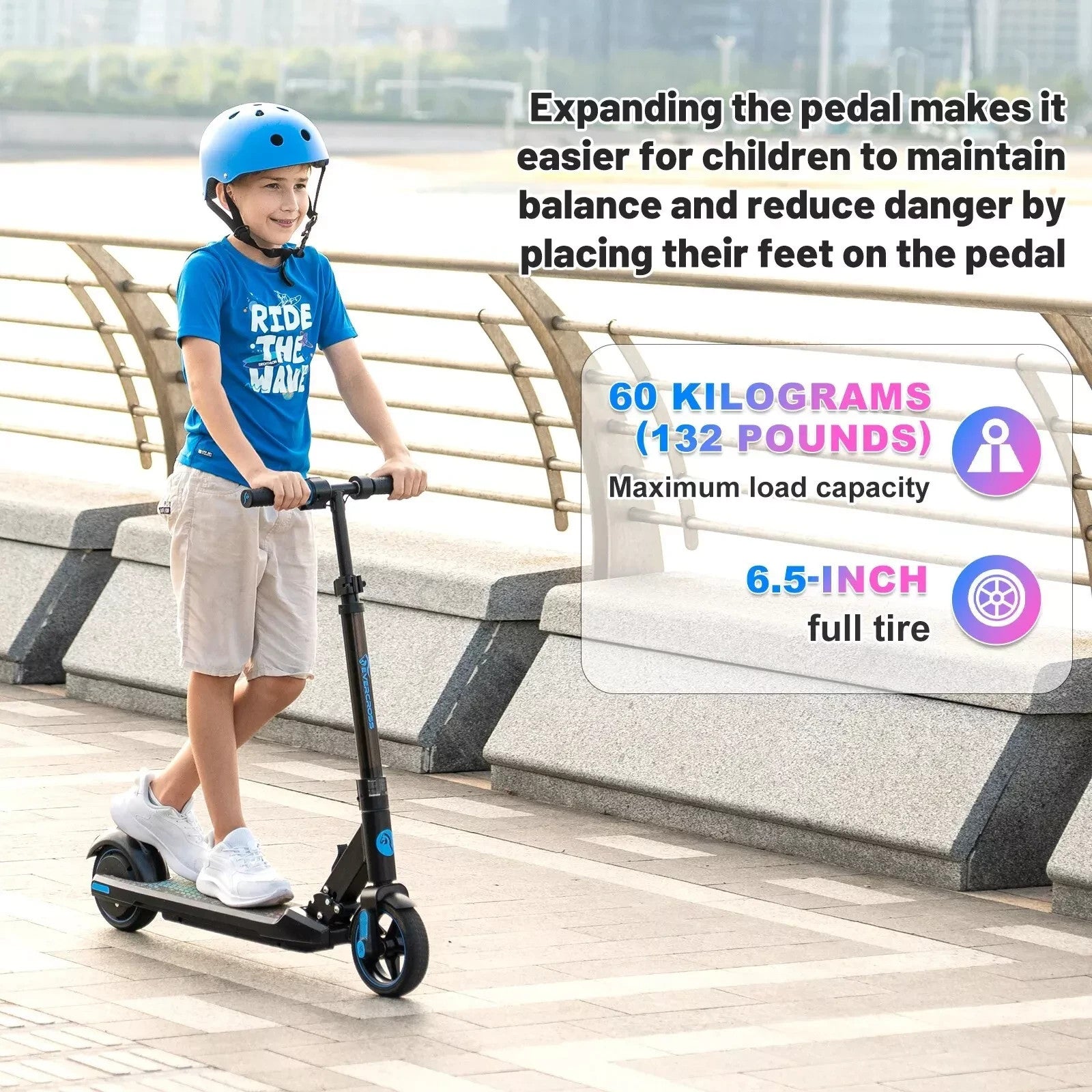 EVERCROSS EV06C Safe Electric E Scooter Kids Ages 6-12 Foldable Electric Scooter