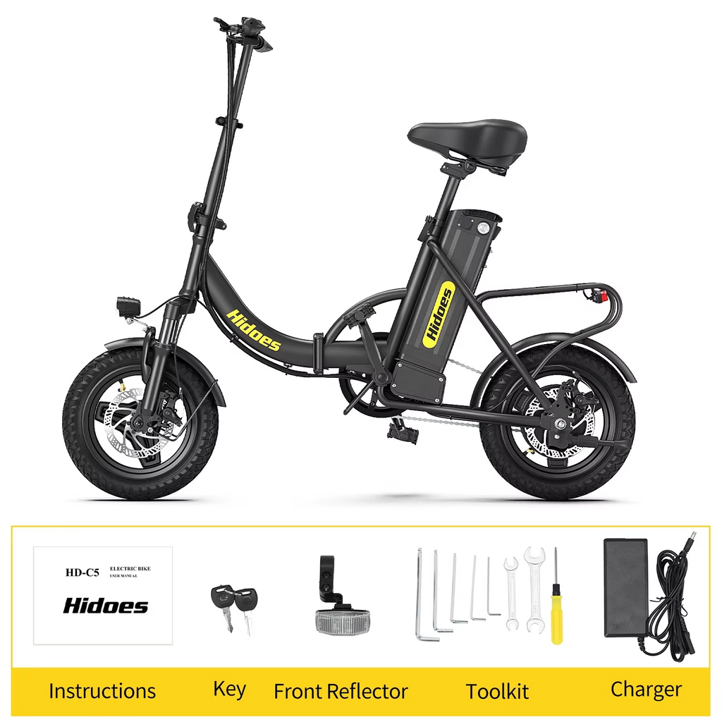 Hidoes C5 Folding Electric Bike 250W 36V 14" Mini E-Bike 25km/h Commuter 30KM UK
