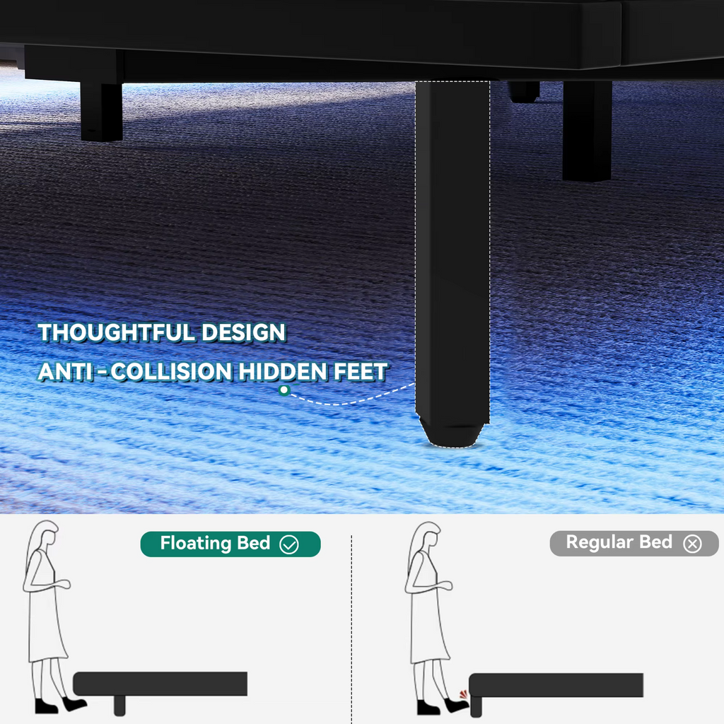 Balconera Super King Bed Frame LED USB Charging Storage Modern UK
