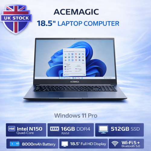 ACEMAGIC 18.5" FHD IPS Laptop Intel N150 Quad-Core 16GB RAM 512GB Windows 11 Pro