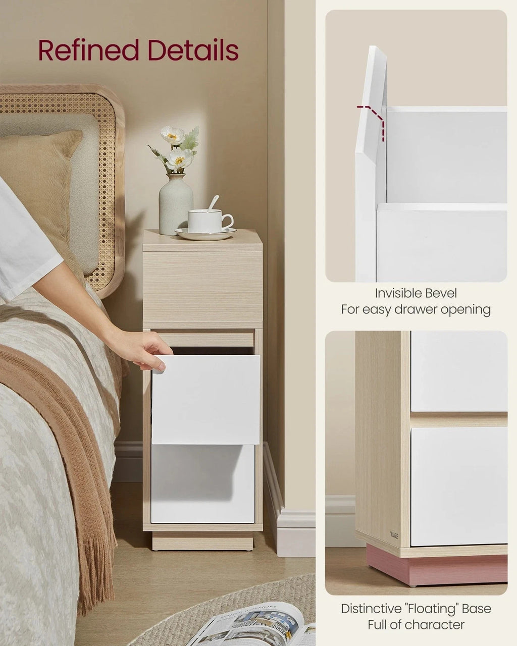 VASAGLE Bedside Tables Nightstand Modern UK