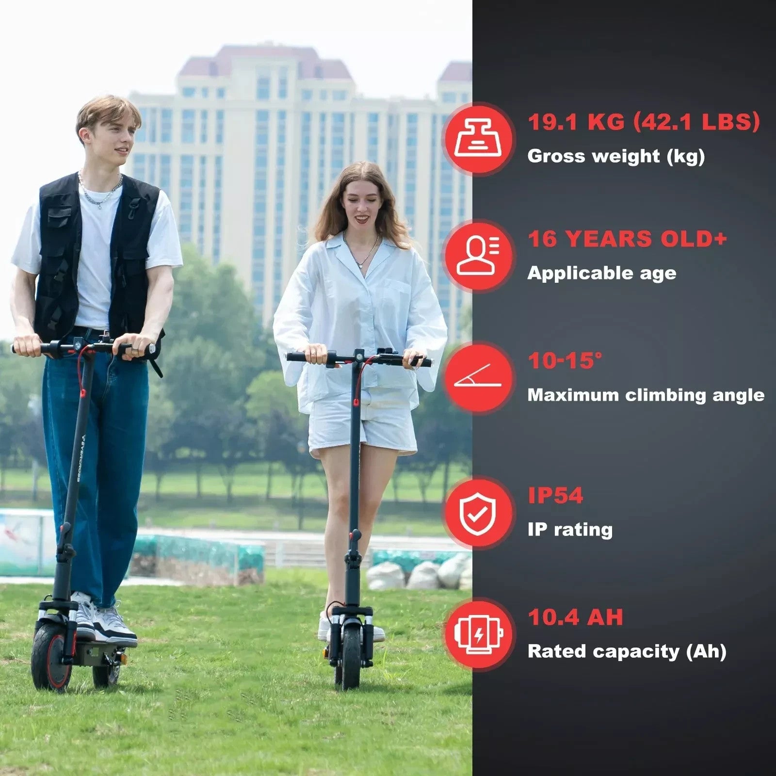 EVERCROSS PLUS EV10K Electric E Scooter 25km/h 10” Foldable App LCD Suspension