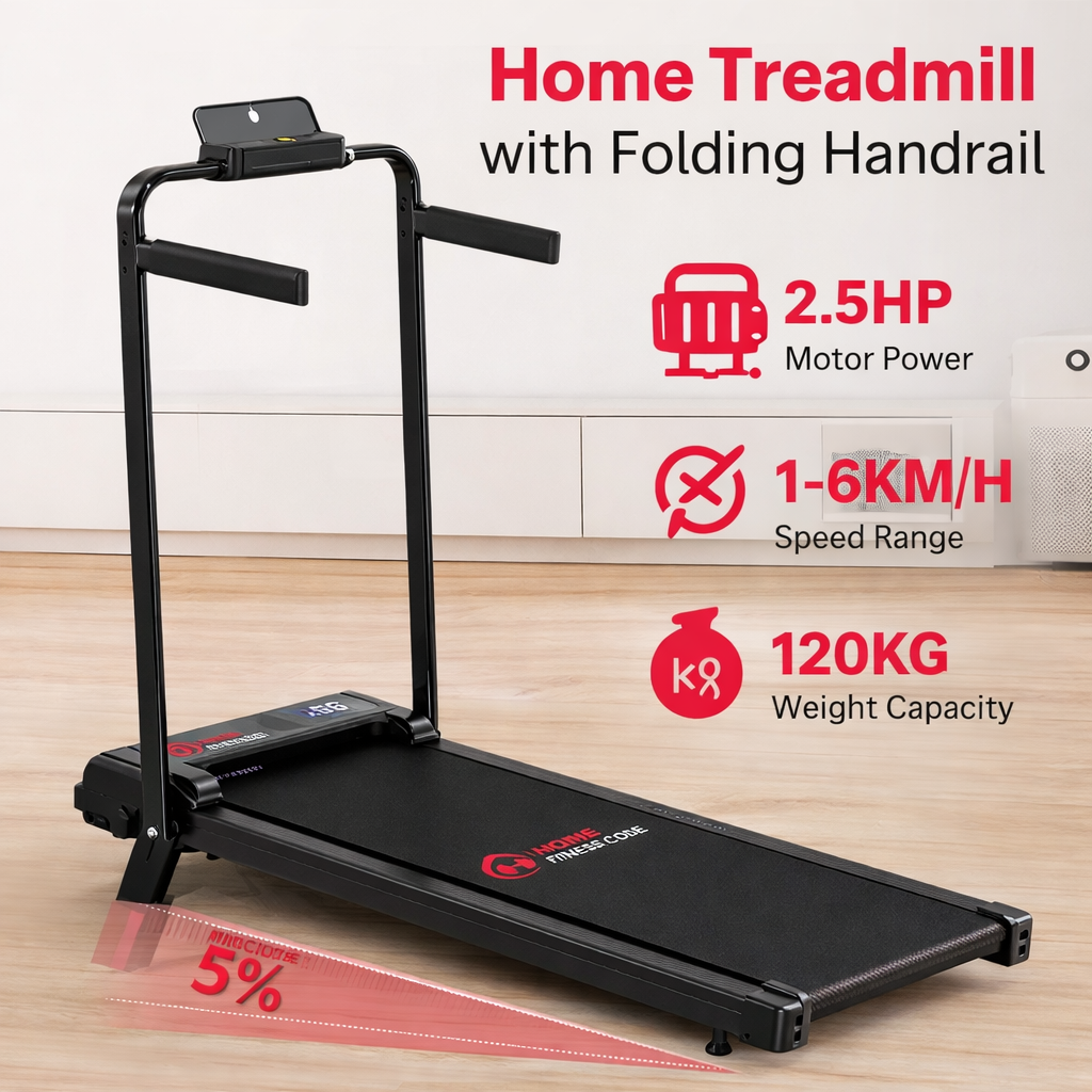 Bigzzia Treadmill 6km/h Foldable LED Display Home Gym UK