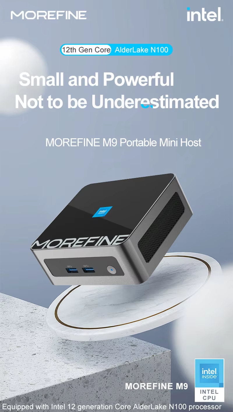 Morefine M9 Pro Mini PC i9-12900H NVMe Win11 Pro BT5.2 WiFi6 Triple 4K 32GB 1TB