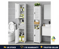 Tall Bathroom Storage Cabinet 5-Tier Floor Standing Adjustable Shelves White UK