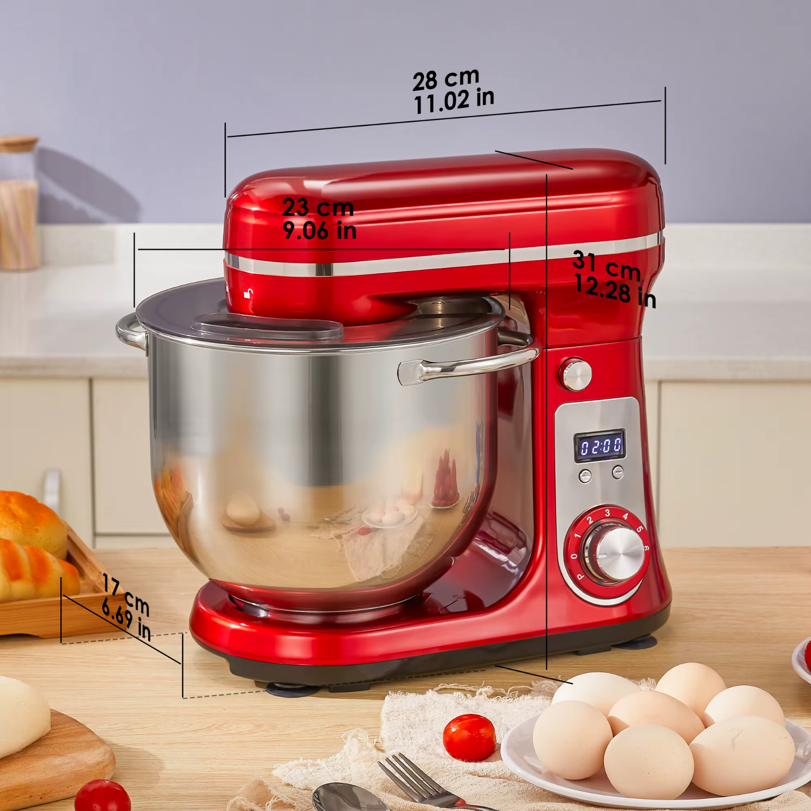 BioloMix 1200W Stand Mixer 6L Bowl UK