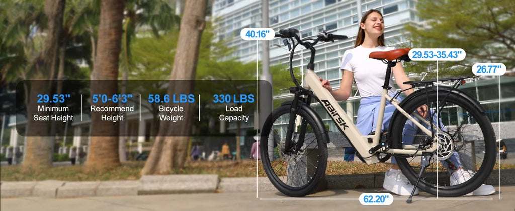 24" Electric Mountain Bike 250W 36V 13Ah E-Bike 7 Speed 25km/h Adult Commuter UK