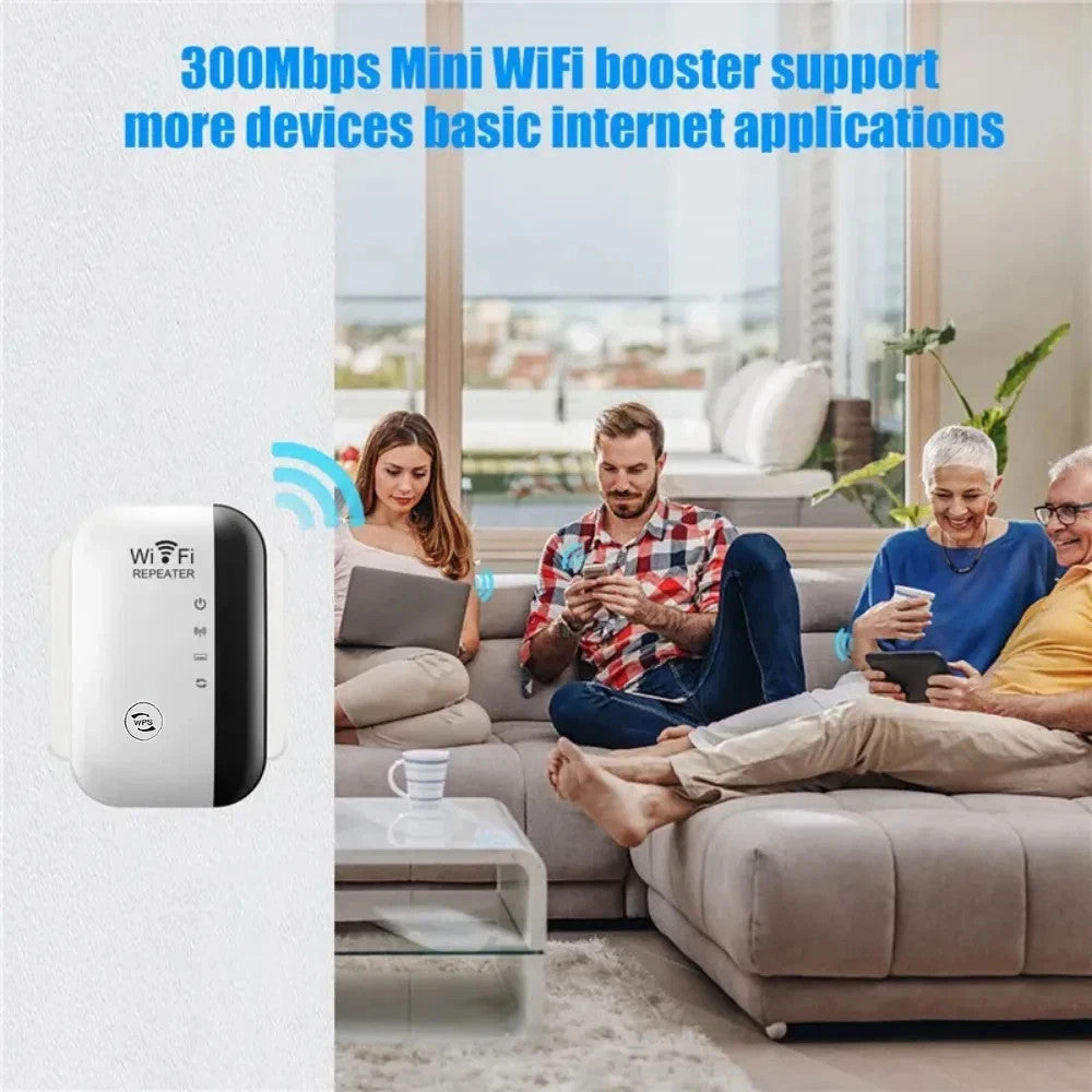 300Mbps WiFi Range Extender Signal Booster Wireless Repeater 2.4G UK