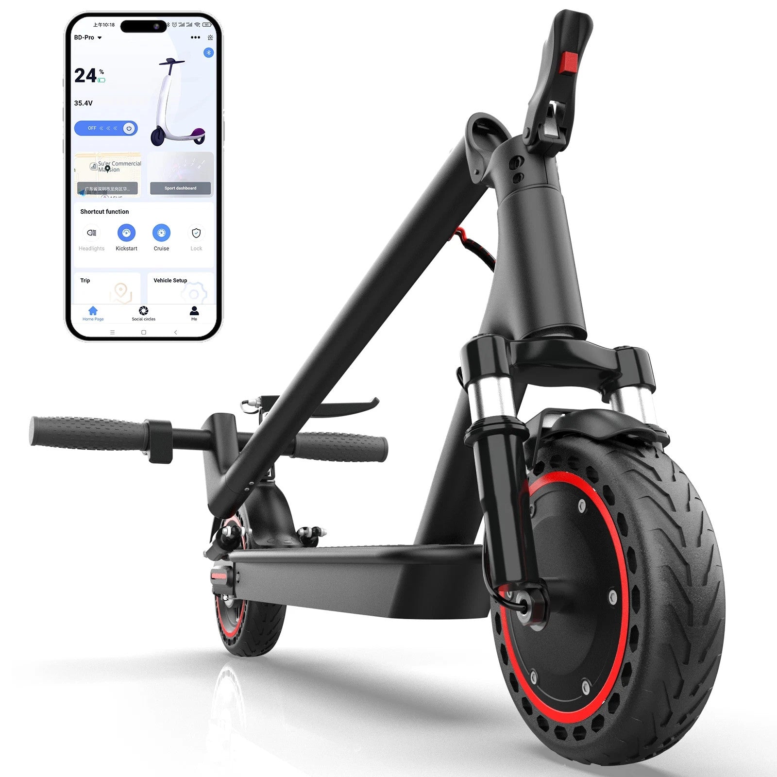 JUICEASE Adult Electric Scooter 250W 30km Range Foldable Suspension UK
