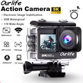 OURLIFE MTR60 PRO 5K Action Camera WiFi Touch Screen Waterproof UK