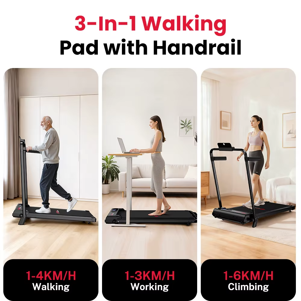Bigzzia Treadmill 6km/h Foldable LED Display Home Gym UK