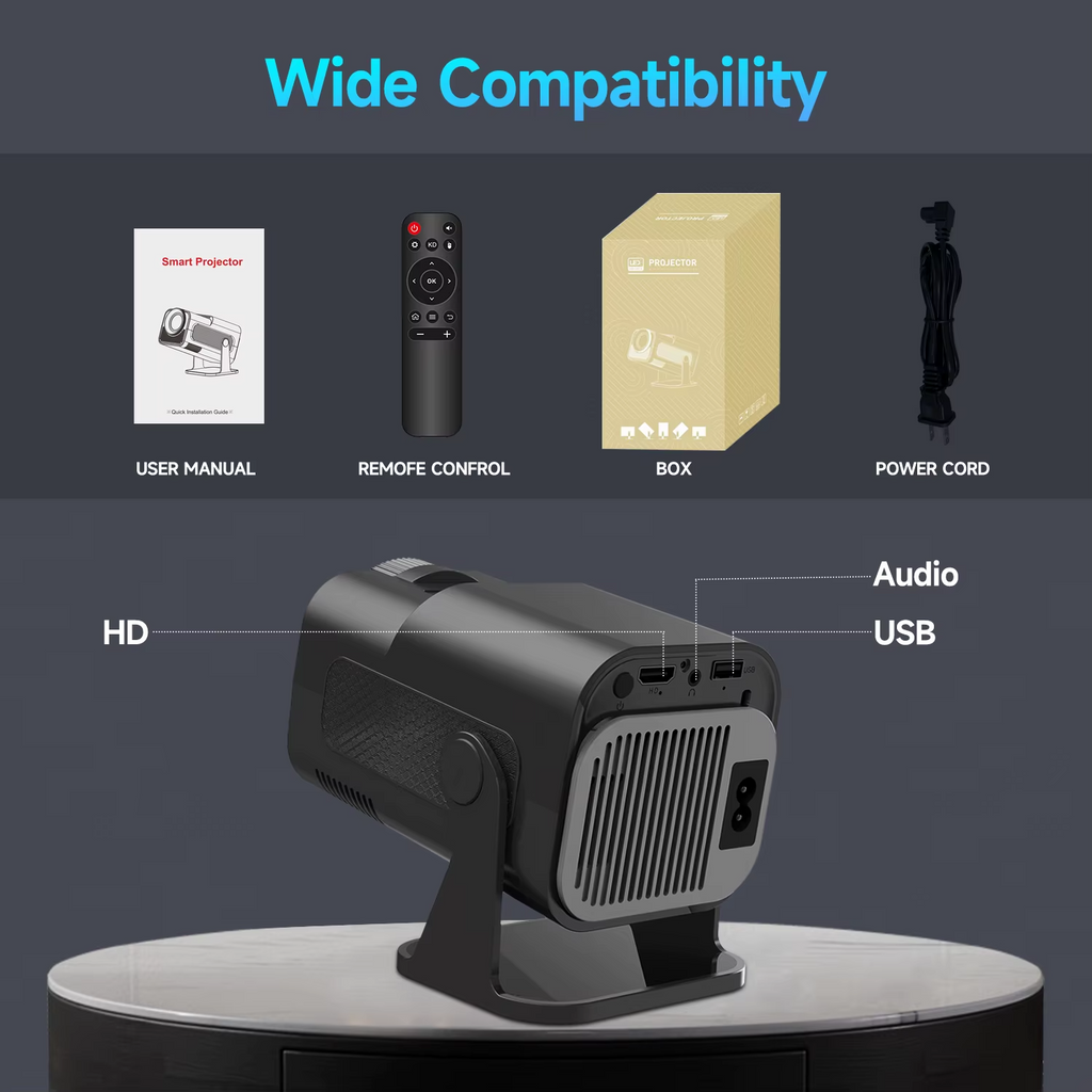 Magcubic 720P HD Projector Bluetooth Android Auto Keystone Home Cinema UK