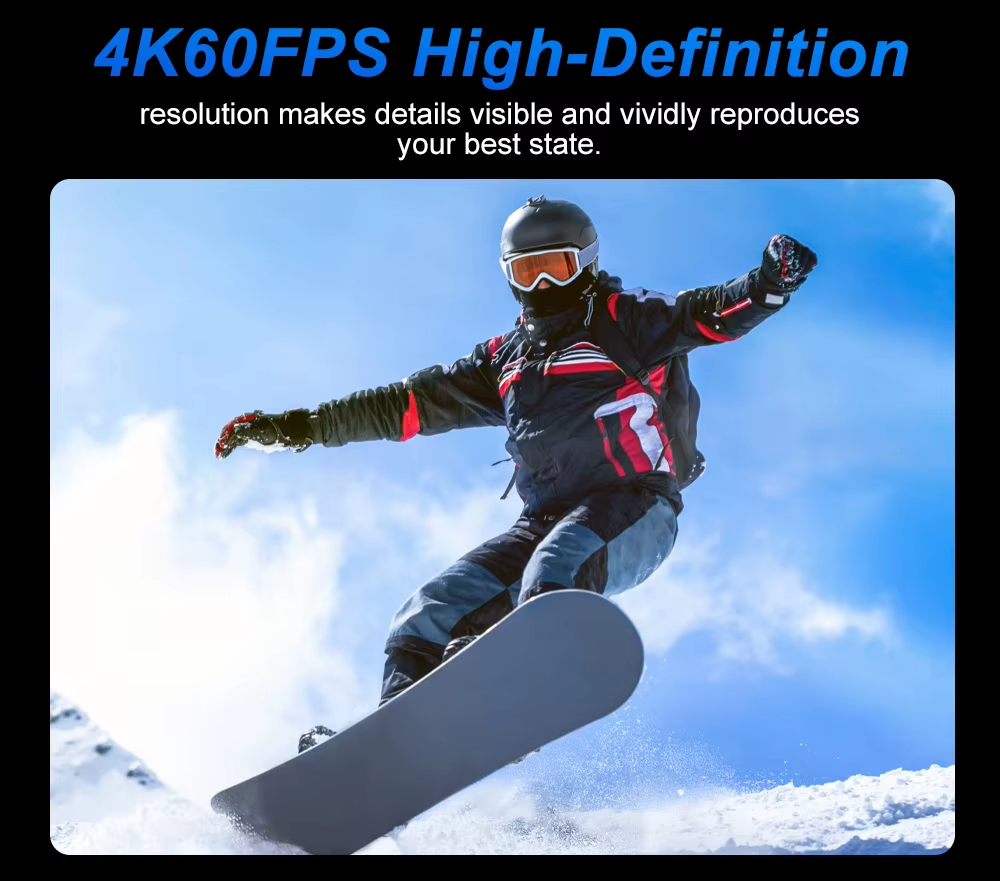 OURLIFE MTR80 4K60FPS Action Camera WiFi 30m Waterproof EIS + 64GB SD UK