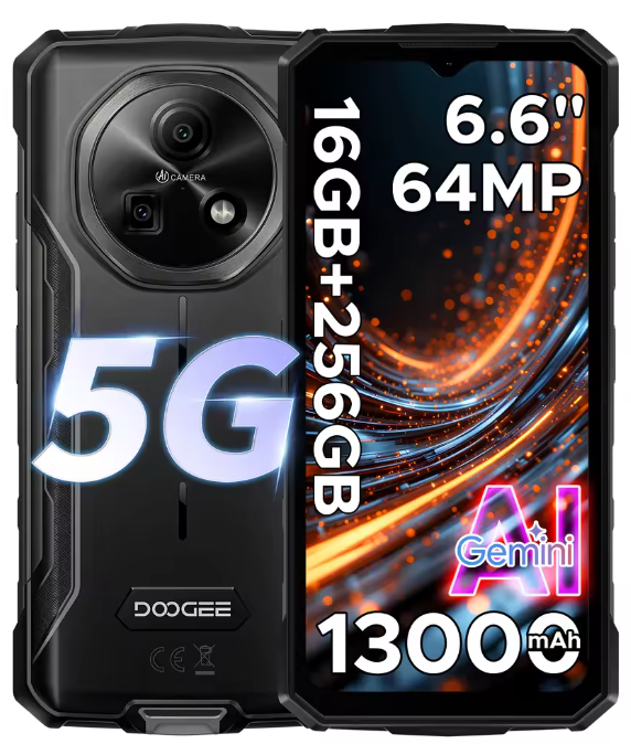 DOOGEE Fire 7 Rugged Durable Smartphone 5G Android 15 13000mAh 64MP NFC UK