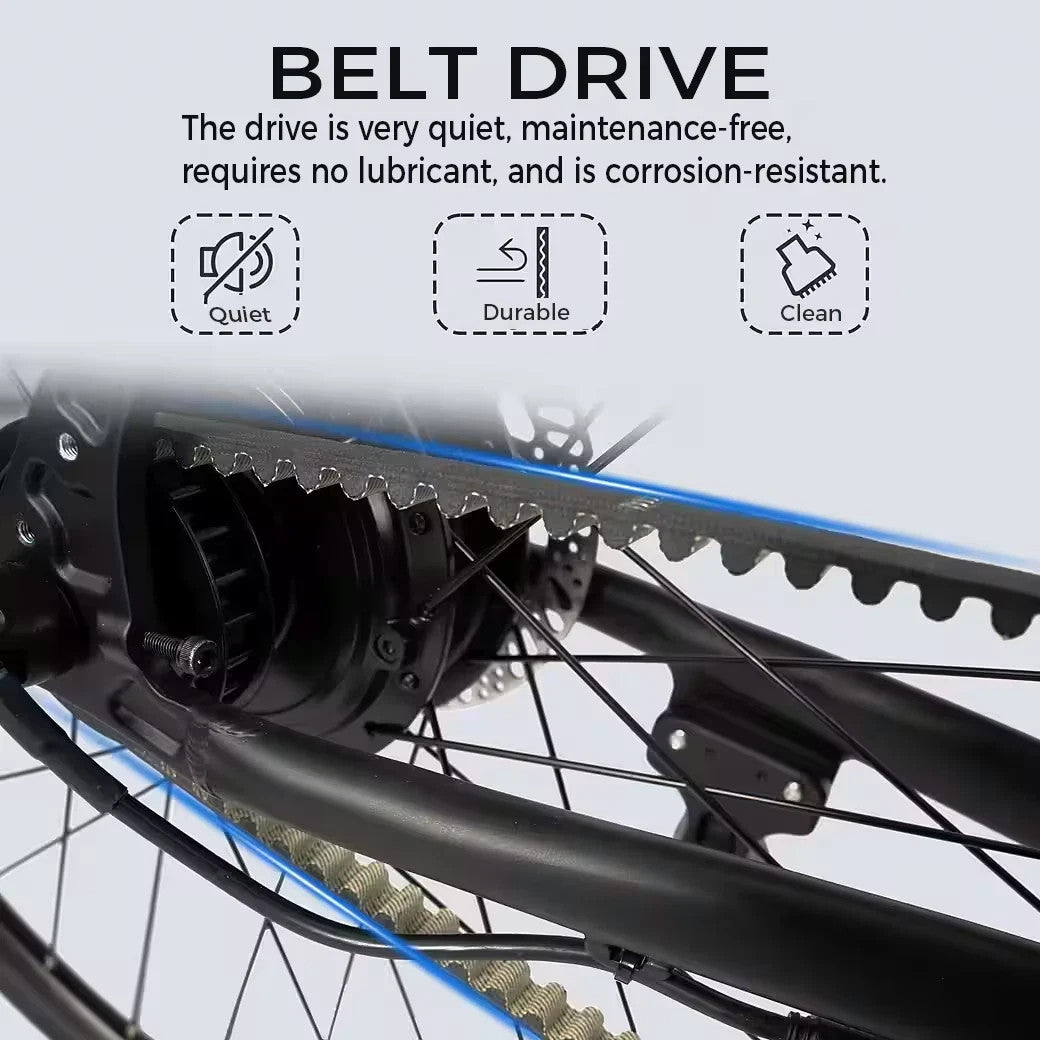 28" Electric City Bike 250W 36V Belt Drive Urban E-Bike 60km Range Lightweight