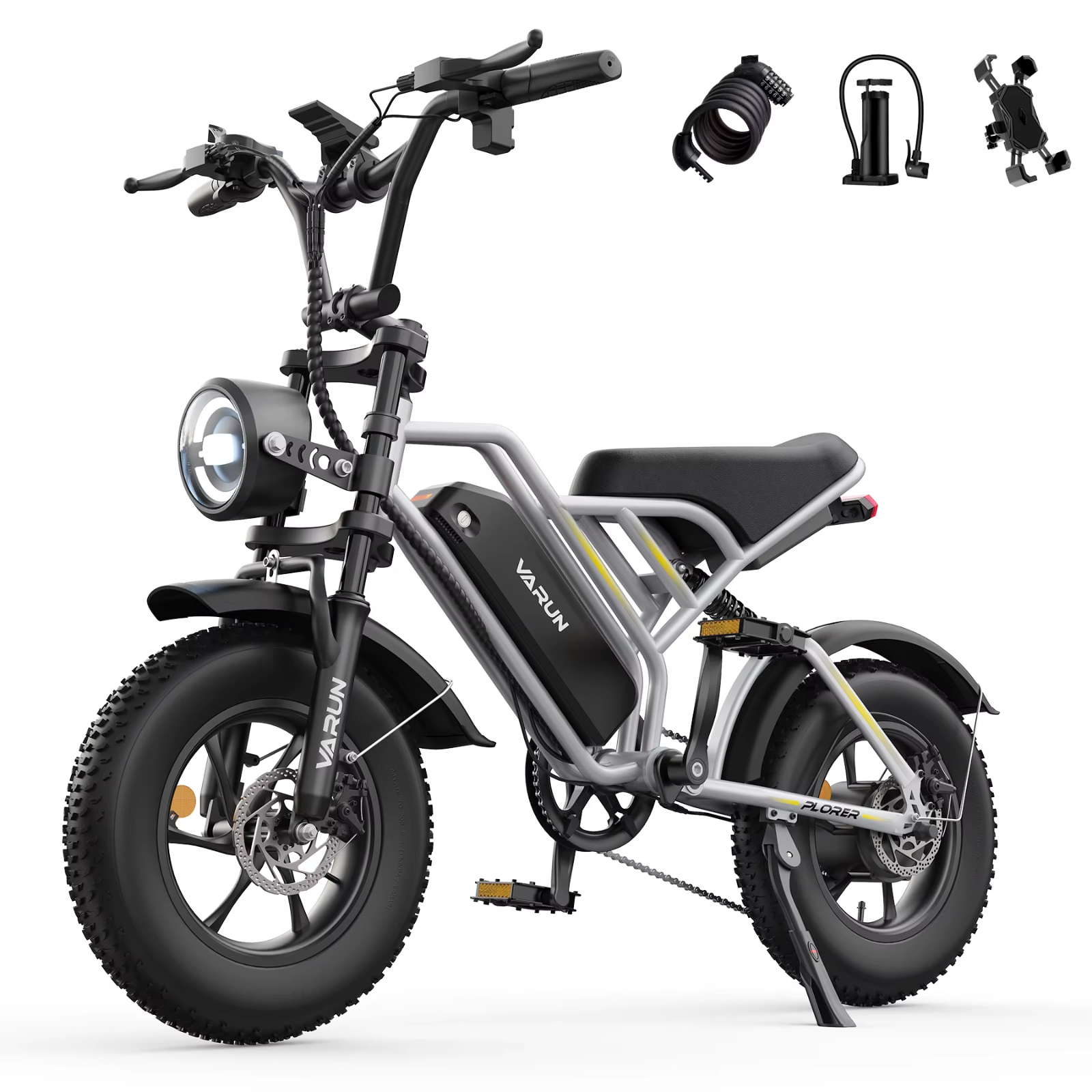 VARUN Plorer Electric Bike 250W 48V 13Ah 16” Fat Tyres All-Terrain E-Bike UK