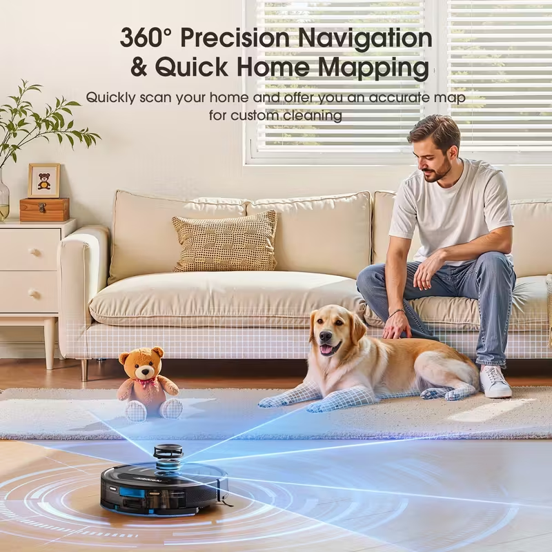 Lubluelu L20 Max Robot Vacuum & Mop 6000Pa Self-Empty 3in1 Smart Mapping WiFi UK