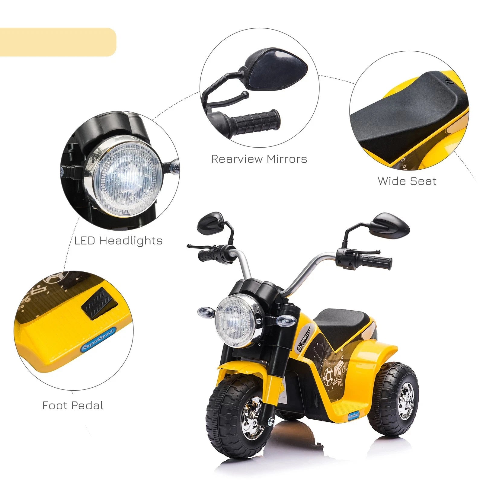 HOMCOM Kids 6V Ride-On Motorbike UK