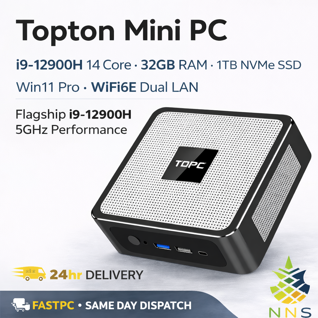 Topton Mini PC i9-12900H FAST 14 Core 32GB RAM 1TB NVMe SSD Win11 WiFi 6E BT5.3